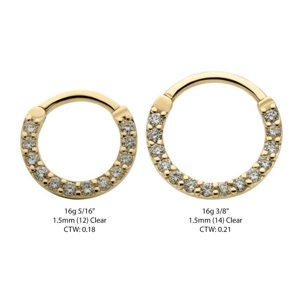 Invictus | 14k gold | Eternity Front Facing Hinged Hoop | Lab-Grown Diamonds