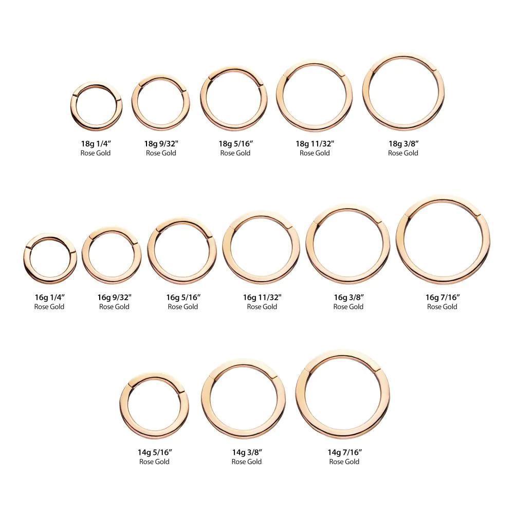 Invictus | 14k gold | Rose Gold Plain Hinged Hoop