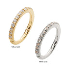 Invictus | 14k gold | Prong Set Eternity | Side Facing Hinged Hoop | Clear CZ