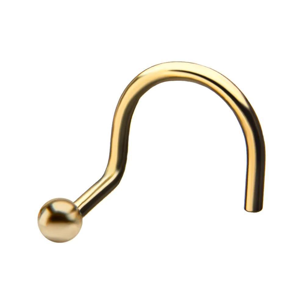 Inv | 14k Gold | 20g Nostril Screw Ball Top