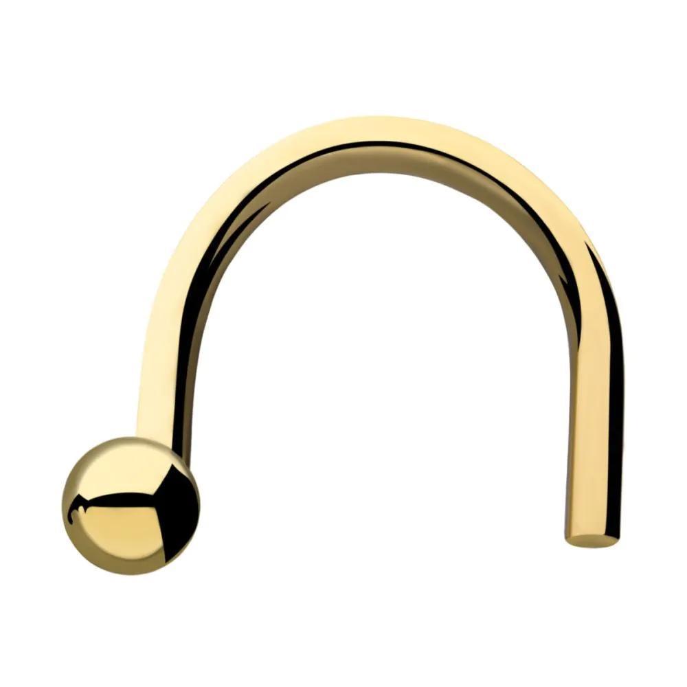 Inv | 14k Gold | 20g Nostril Screw Ball Top