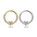Invictus | 14k gold | Forward Facing Hinged Hoop | Star CZ