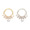 Invictus | 14k gold | Forward Facing Hinged Hoop | 7-Cluster Baguette | Clear CZ