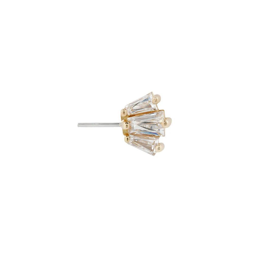 Buddha | 14k gold | Gemma Trios | Forward Facing Set | Swarovski Crystal CZ