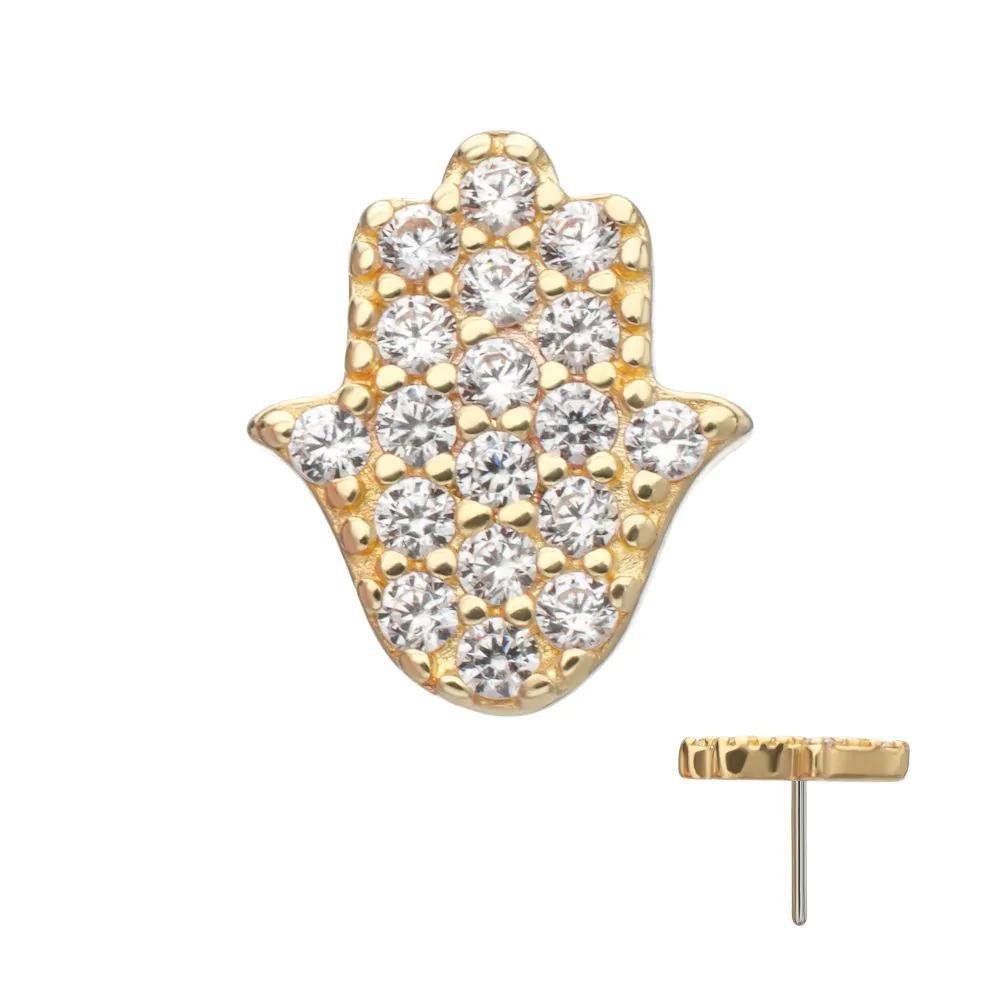 Invictus | 14k gold | Divine Hamsa | CZ