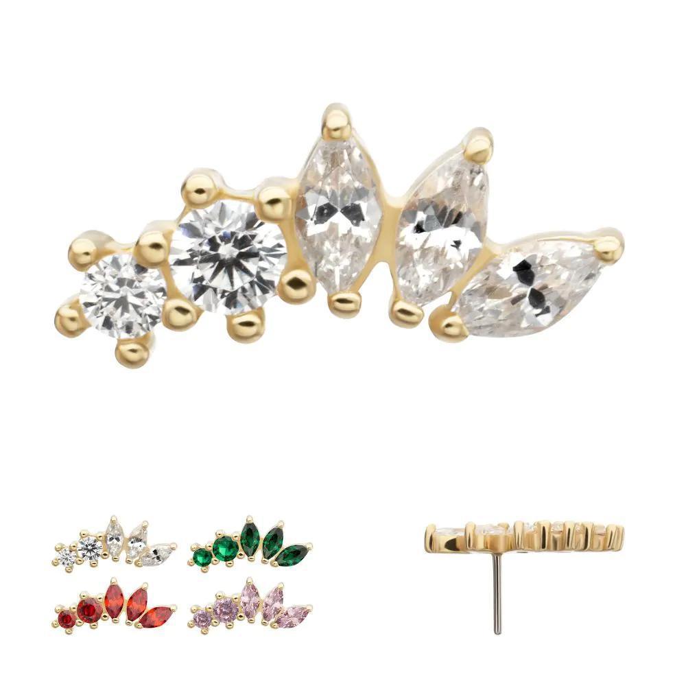 Invictus | 14k gold | 5-Cluster Marquise Bloom | CZ