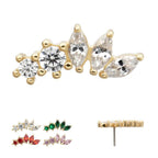 Invictus | 14k gold | 5-Cluster Marquise Bloom | CZ