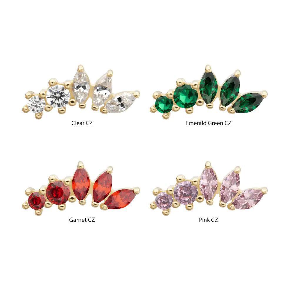 Invictus | 14k gold | 5-Cluster Marquise Bloom | CZ