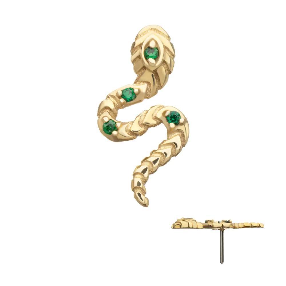 Invictus | 14k gold | Prong Set Gem Serpent Path Top