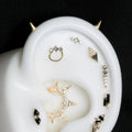 Buddha | 14k gold | Neoteric Hinged Hoop | Clear CZ