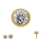Invictus | 14k gold | Round Back Bezel Set | CZ