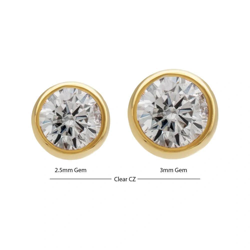Invictus | 14k gold | Round Back Bezel Set | CZ
