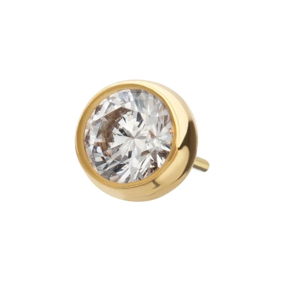 Invictus | 14k gold | Round Back Bezel Set | CZ