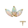 Invictus | 14k gold | 3-Cluster Marquise | Synthetic Opal