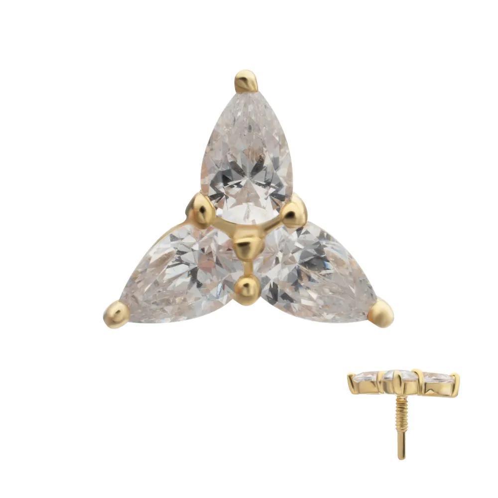 Invictus | 14k gold | Trinity Teardrop | CZ