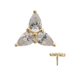 Invictus | 14k gold | Trinity Teardrop | CZ