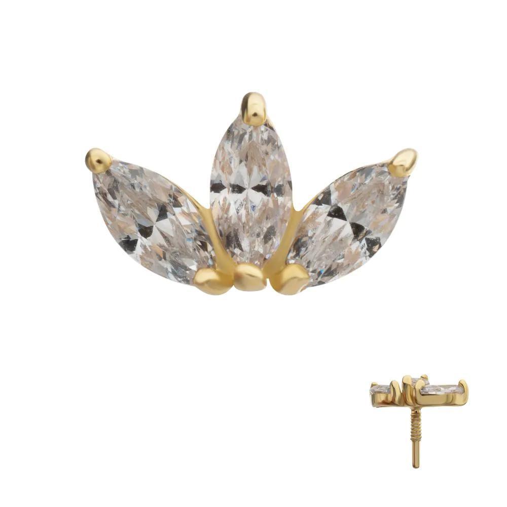 Invictus | 14k gold | Triple Cluster Marquise Fan | CZ