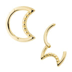 Invictus | 14k gold | Moon Hinged Hoop with Beads