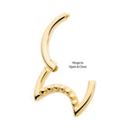 Invictus | 14k gold | Moon Hinged Hoop with Beads