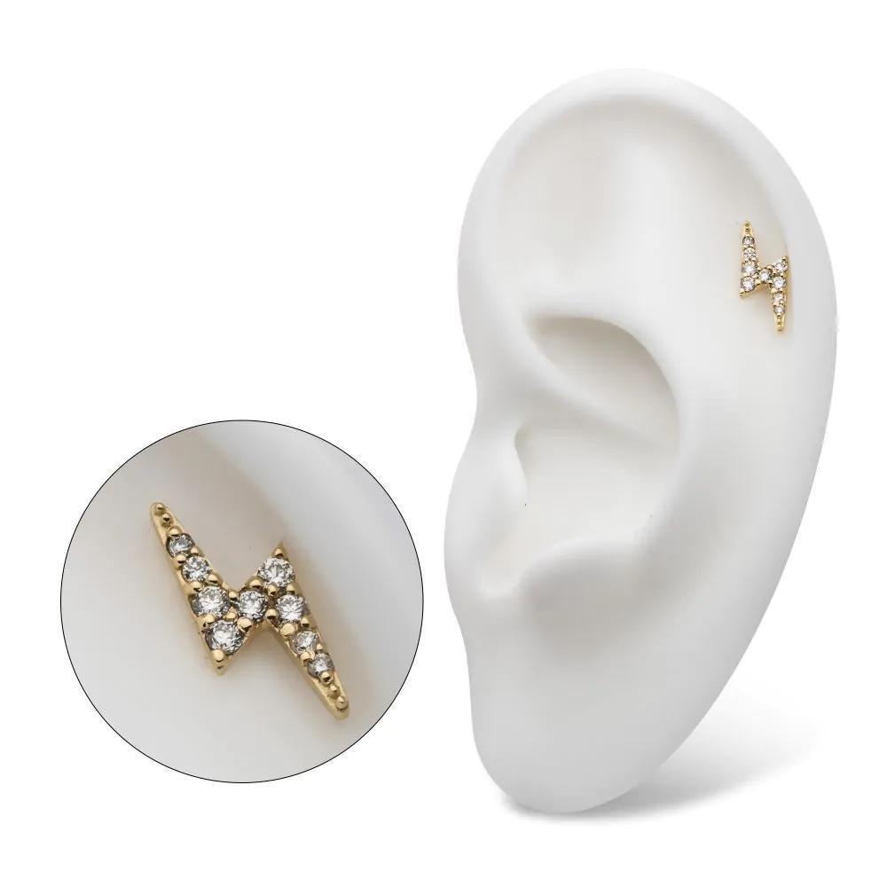 Invictus | 14k gold | Lightning Bolt | Lab Grown Diamonds