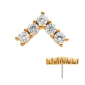 Invictus | 14k gold | 5-Gem Triangle | Clear CZ