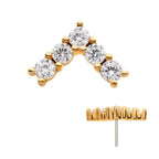 Invictus | 14k gold | 5-Gem Triangle | Clear CZ