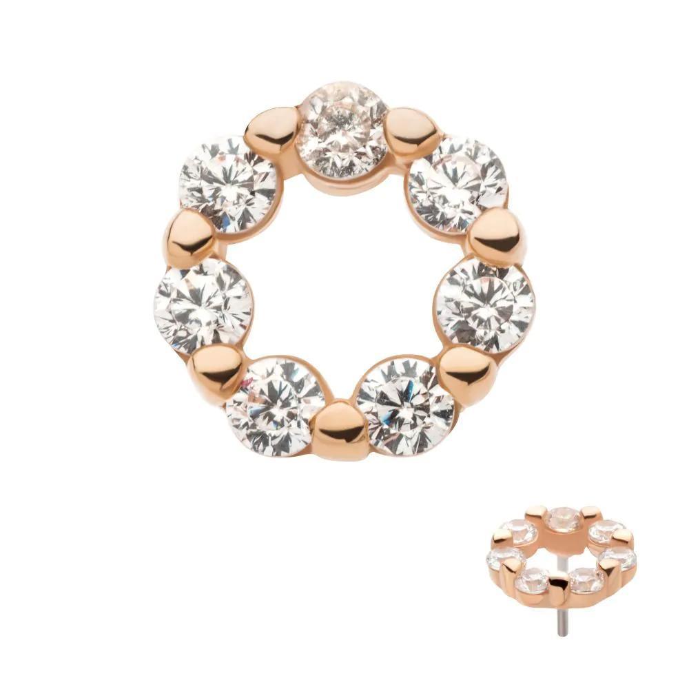 Invictus | 14k gold | 7-Gem Wreath | Clear CZ