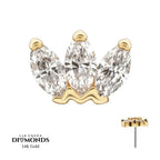 Invictus | 14k gold | 3-Gem Marquise Fan | Lab Grown Diamonds