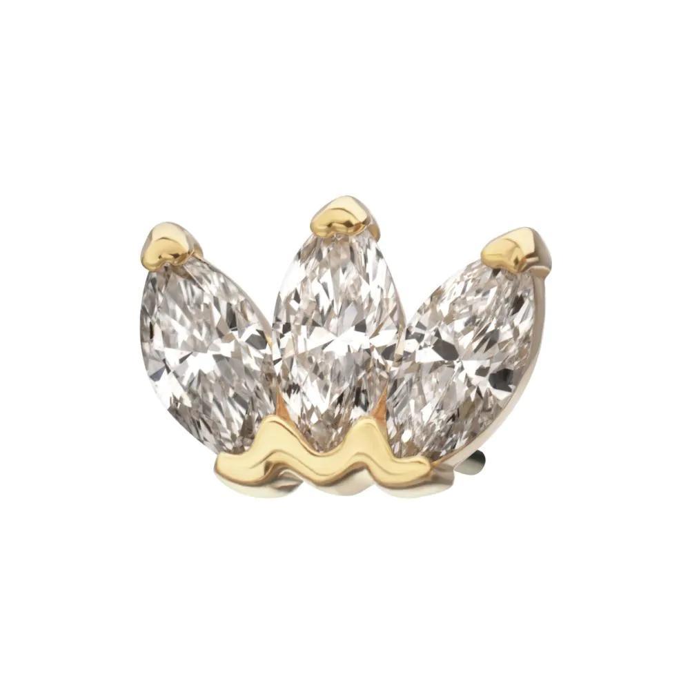 Invictus | 14k gold | 3-Gem Marquise Fan | Lab Grown Diamonds