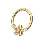 Invictus | 14k gold | Front Facing Hinged Hoop | Cherry Blossom
