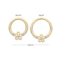 Invictus | 14k gold | Front Facing Hinged Hoop | Cherry Blossom