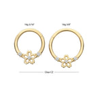 Invictus | 14k gold | Front Facing Hinged Hoop | Cherry Blossom