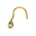 Invictus | 14k gold | Nose Screw | Teardrop CZ