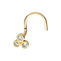 Invictus | 14k gold | Nose Screw | Tri-Gem CZ