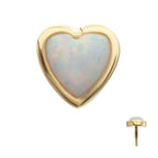 Invictus | 14k gold | Bezel Set Heart | Synthetic White Opal
