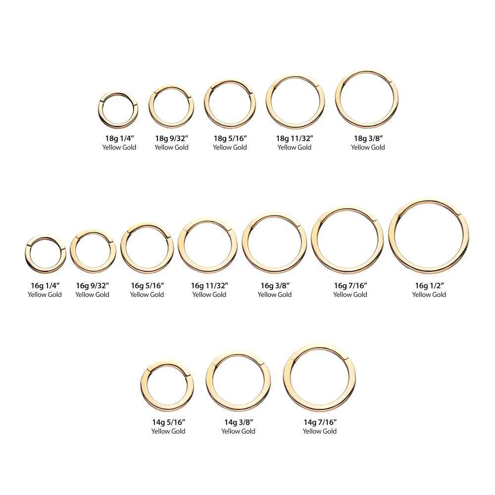 Invictus | 14k gold | Yellow Gold Plain Hinged Hoop