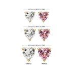 Invictus | 14k Gold | Threadless 3-Prong "Icon Heart" Gem Top | Cubic Zirconia