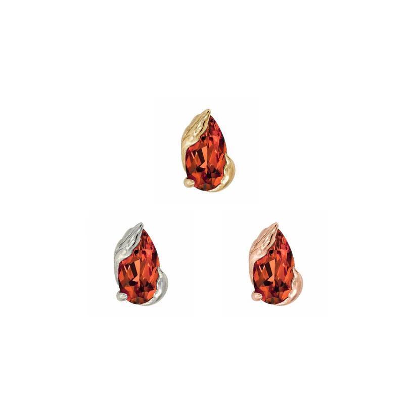 Buddha | 14k Gold | Occasion Threadless End | Garnet