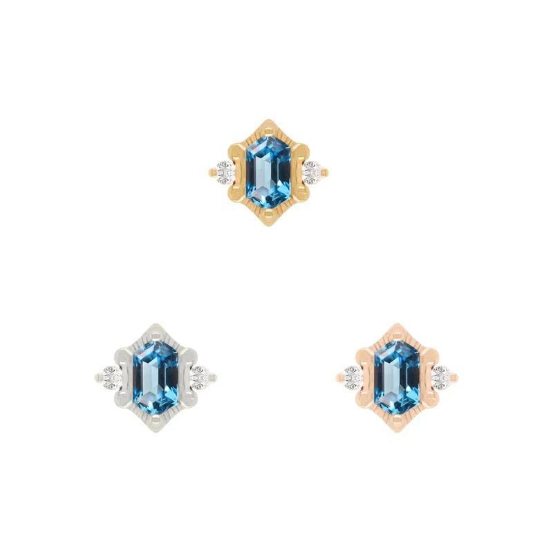 Buddha | 14k gold | Reyna | London Blue Topaz