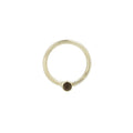 Buddha | 14k gold | Fixed Bezel Seam Ring | 2mm Smoky Quartz