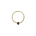 Buddha | 14k gold | Fixed Bezel Seam Ring | 2mm Smoky Quartz