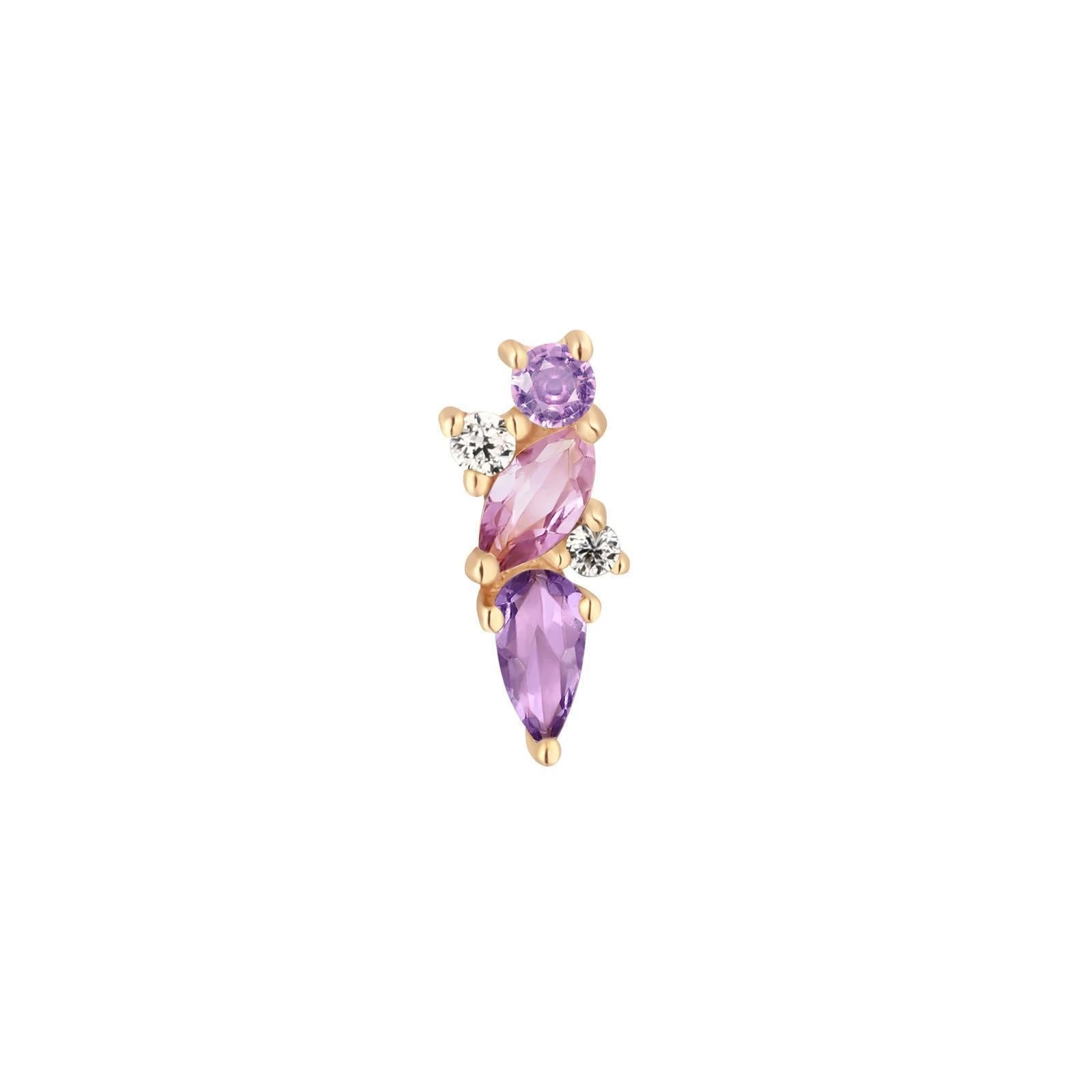 Buddha | 14k gold | Visionary | Amethyst + Pink Sapphire