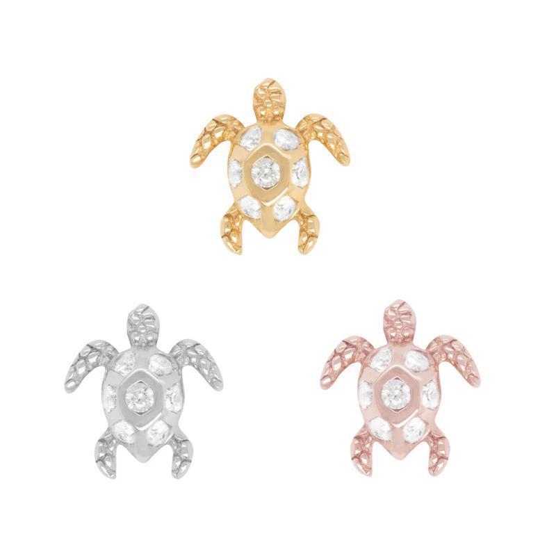 Buddha | 14k gold | Honu | White Sapphire