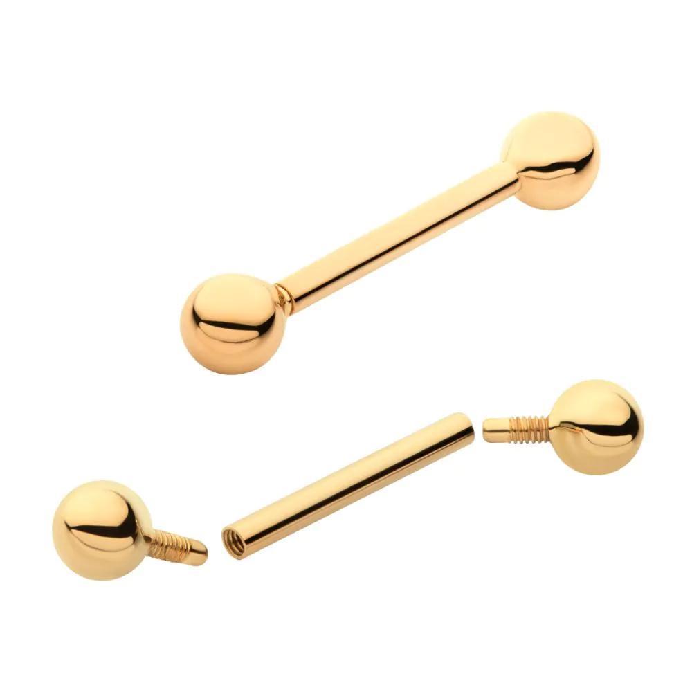Invictus | 14k gold | 14g Internally Threaded Barbell