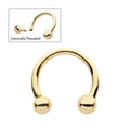 Invictus | 14k gold | 16g Circular Barbell with One Side Internally Threaded and One Side Fixed 3mm Ball End