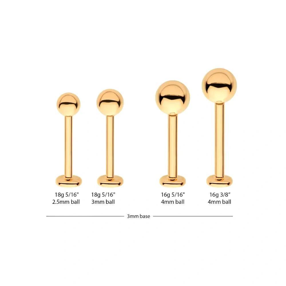 Invictus | 14k gold | Internally Threaded Ball & Labret