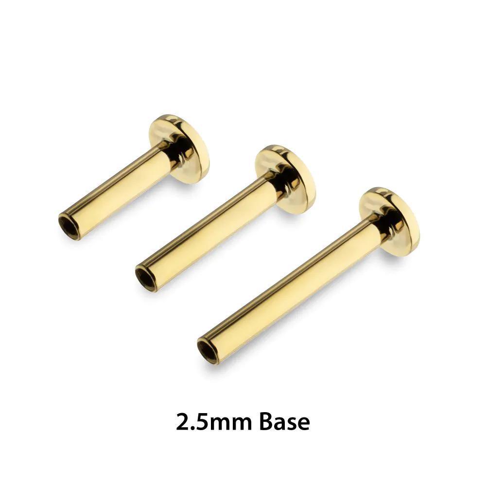Invictus | 14k gold | Internally Threaded Labret Base