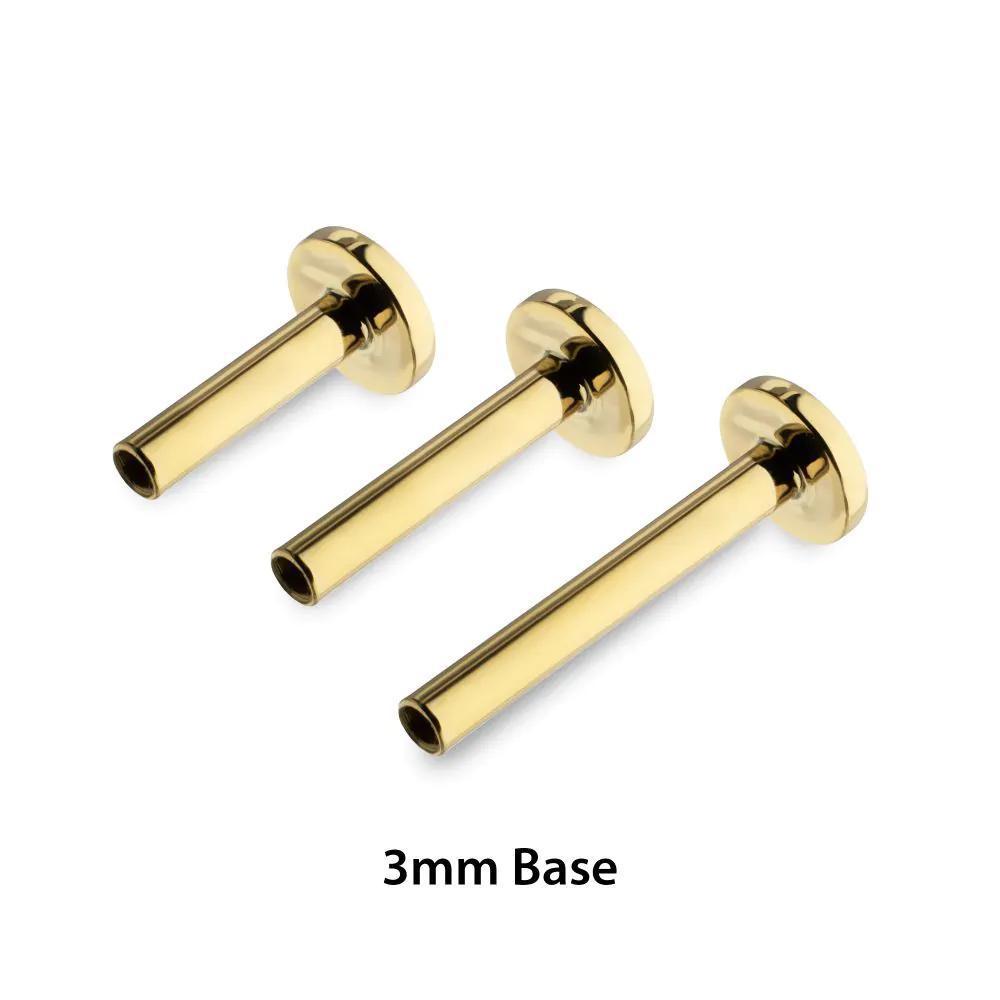 Invictus | 14k gold | Internally Threaded Labret Base