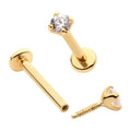 Invictus | 14k gold | Prong Set Labret | CZ