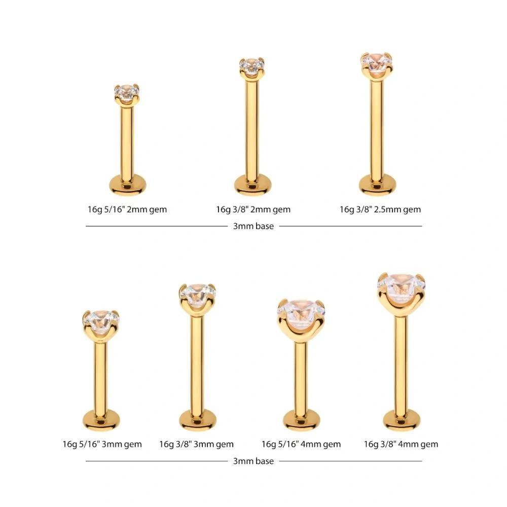 Invictus | 14k gold | Prong Set Labret | CZ